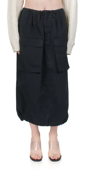 Cotton Gabardine Midi Skirt
