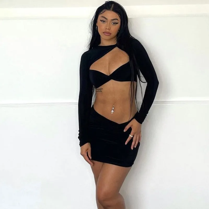 Flytonn-Christmas Outfits New Year's Eve Dress Night Out Club Dresses cute winter outfits Fraida Two Piece Set
