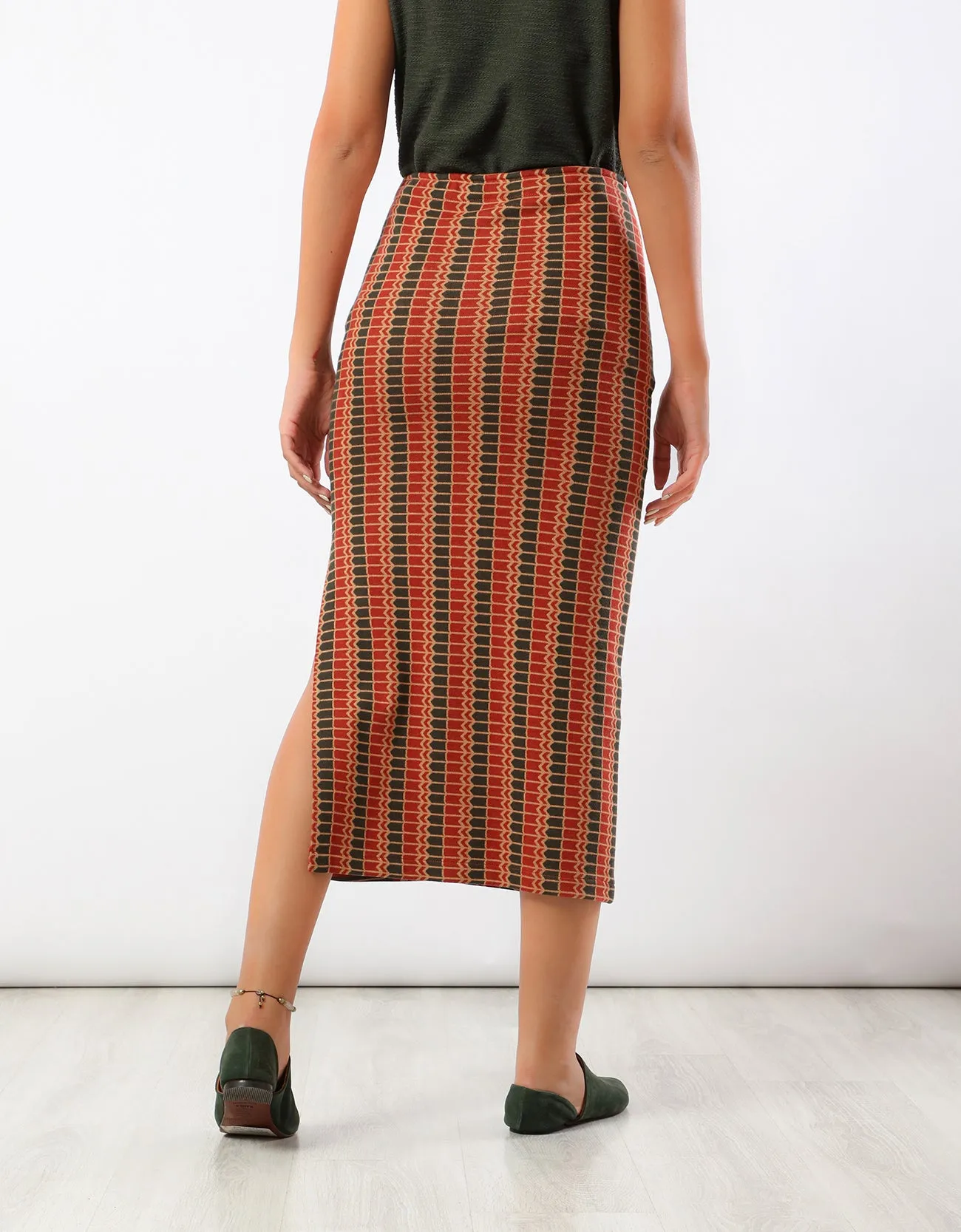 Jacquard straight skirt