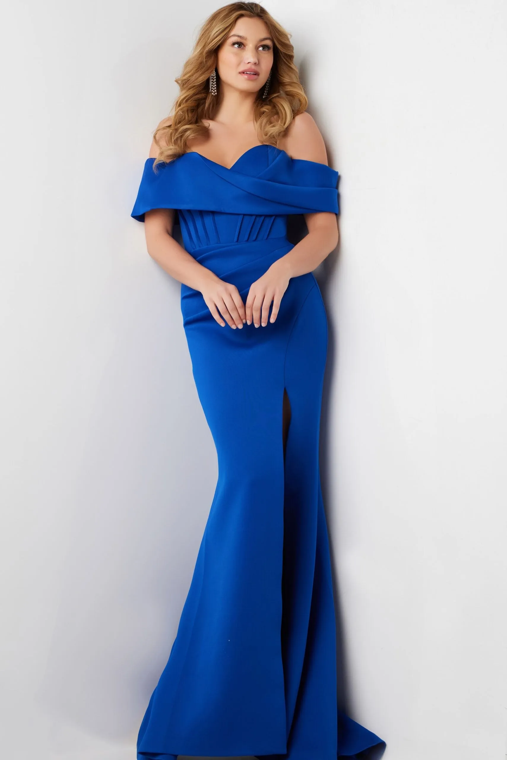 Jovani - 37148 - Off-Shoulder Gown with Draped Details