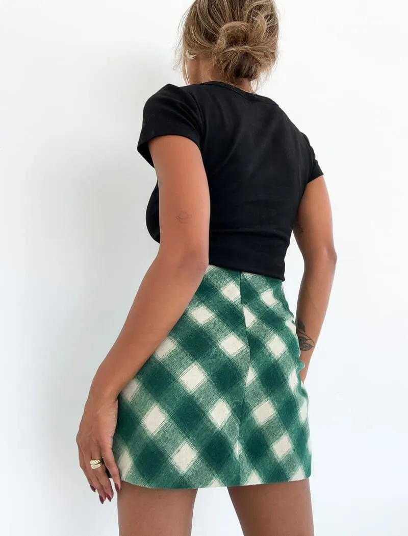 Ranch Mini Skirt | Green Plaid