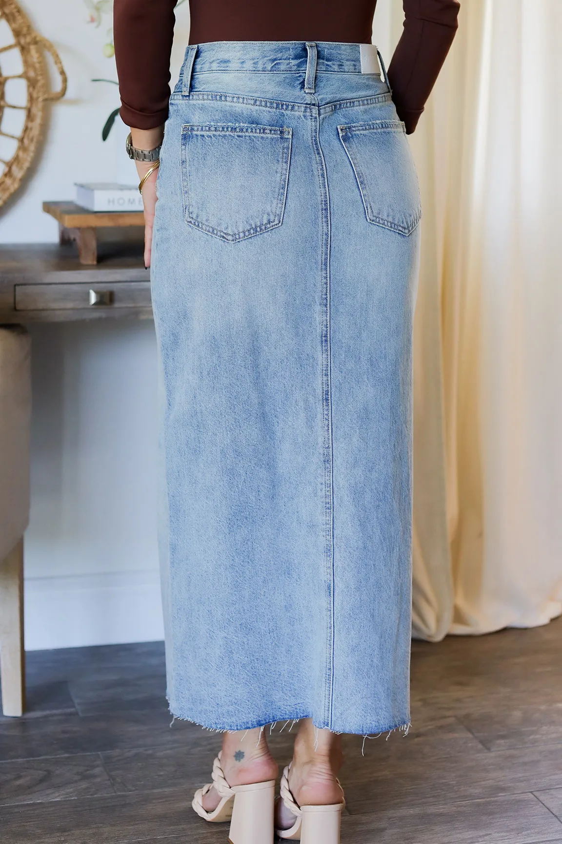 Roxane Denim Midi Skirt