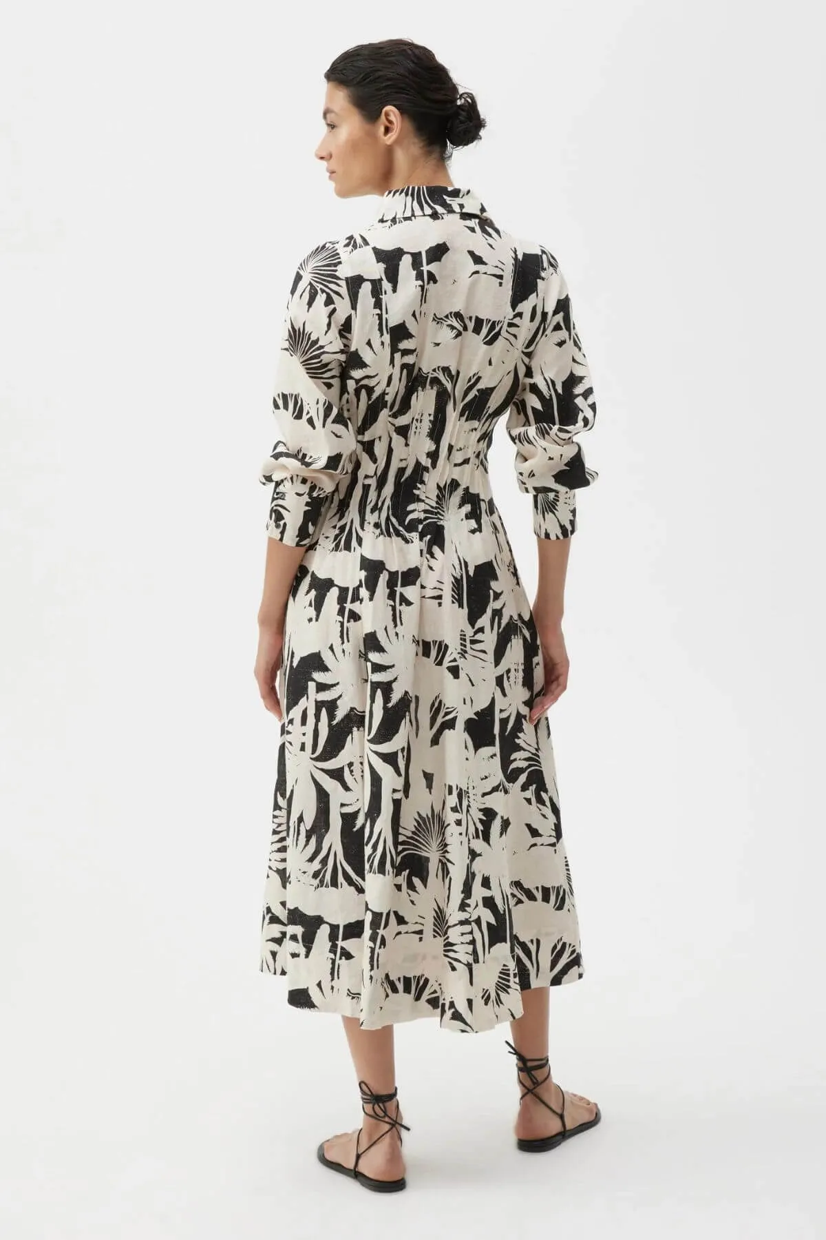 SAVASI LINEN DRESS PRINT