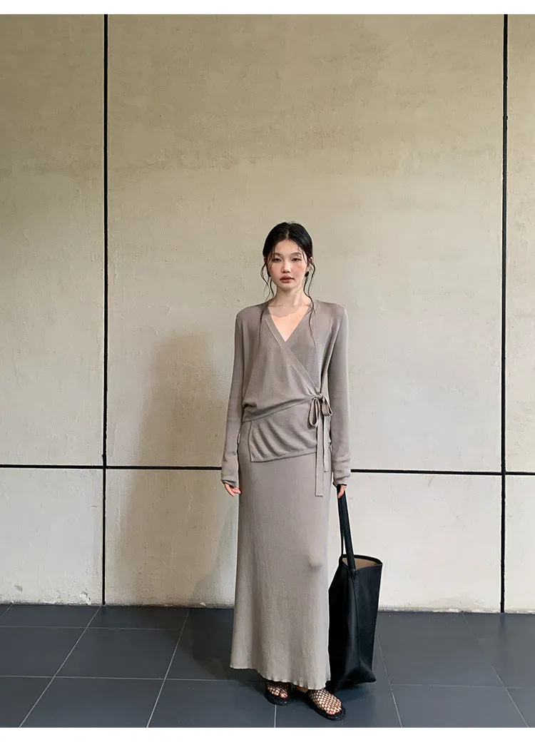 【Stylish】100% lyocell knitted skirt